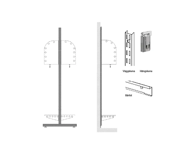 Børne garderobe Adde Kombination B, start, bredde 750 mm 3 pladser