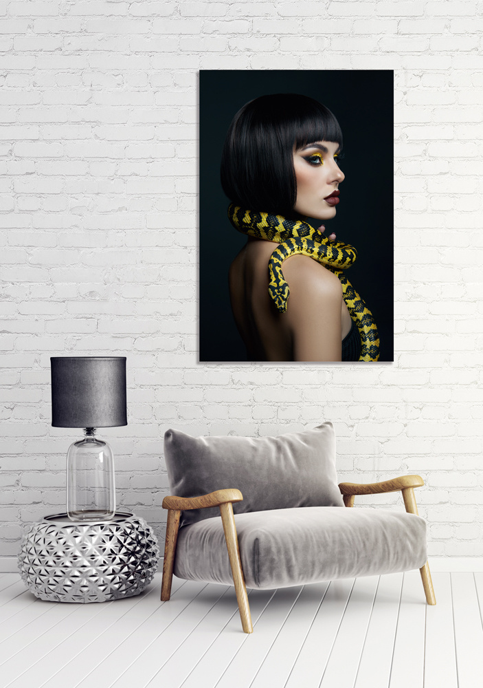 Akustikbild FRAU MIT PHYTON 80x120cm, 7kg