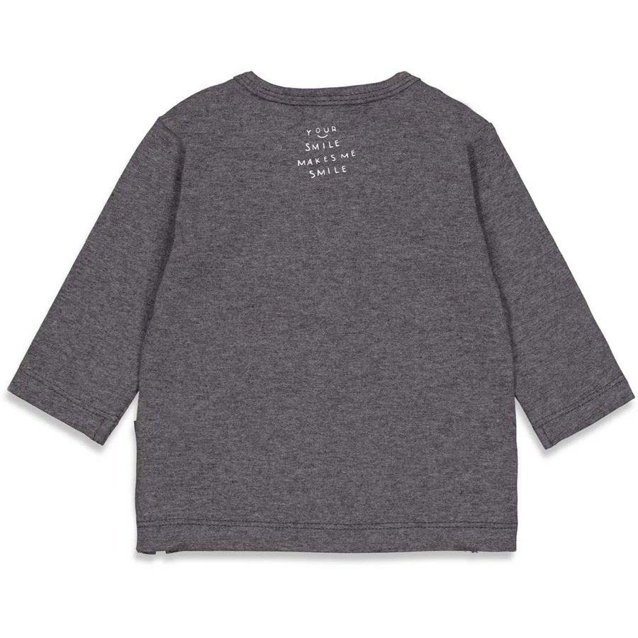 Feetje Langarmshirt Adventure Griddly Bear Antraciet Melange