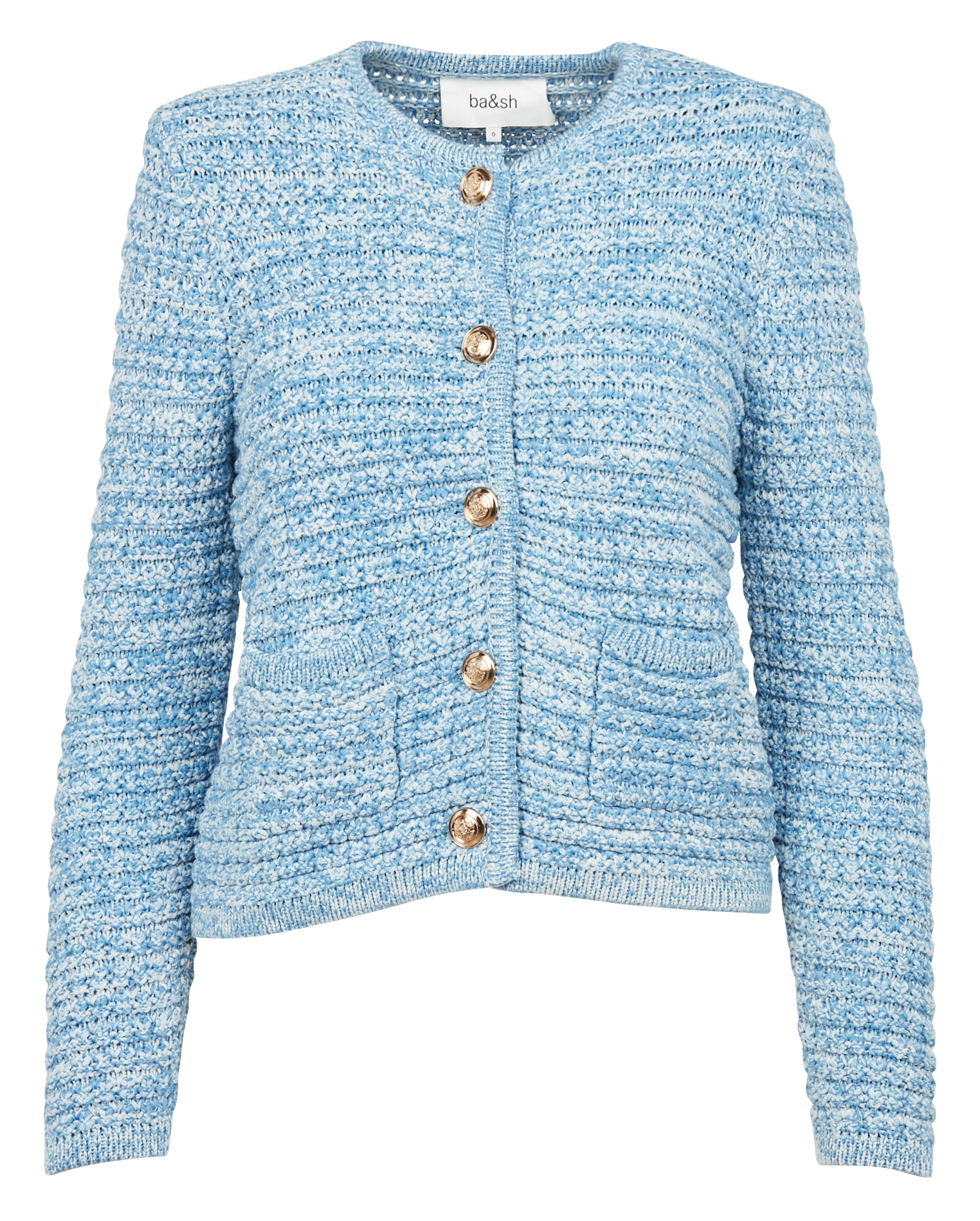 GUSPA - Gilet en maille à coton mélangé | Bleu