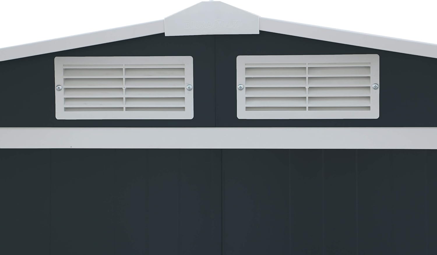 Duramax ECO 10 x 12 (11.03 m²) Metallgerätehaus, feuerverzinktes Metall gerätehaus - Geräteschuppen, verstärkte Dachkonstruktion, wartungsfreier und wetterfester Metallschuppen, Anthrazit