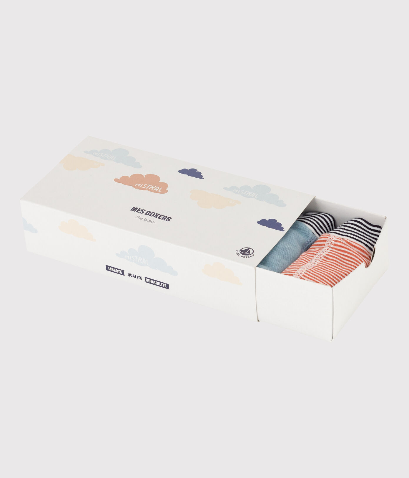 Lot de 5 boxers nuages en coton petit garçon