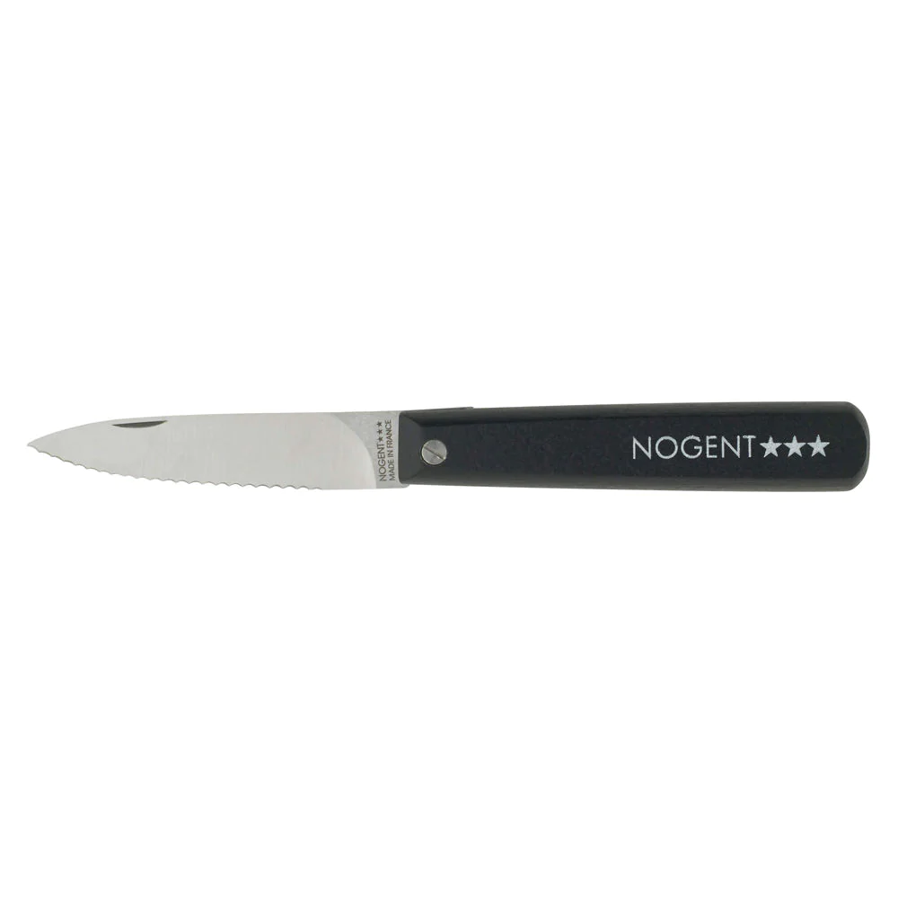 Couteau pliant Le Pocket lame crantée 8 cm noir Nogent