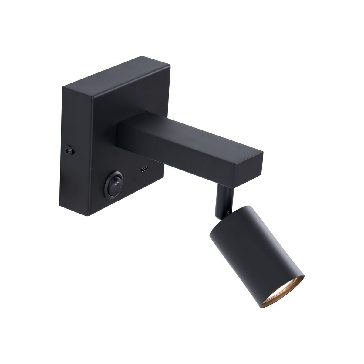 Moderne wandlamp zwart met USB-C kantelbaar - Rex