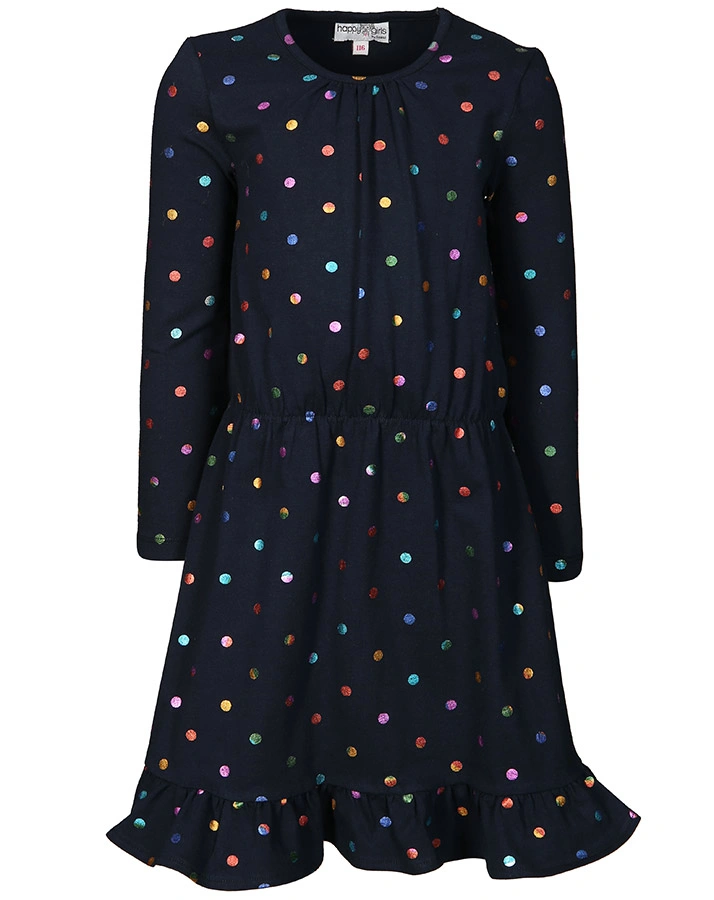 Jersey-Kleid COLORFUL DOTS in navy
