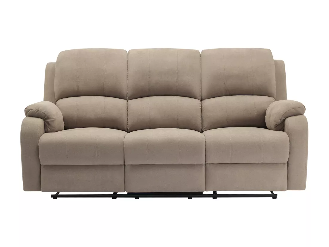 Canapé 3 places, 2 places et fauteuil relax en microfibre taupe BRODY