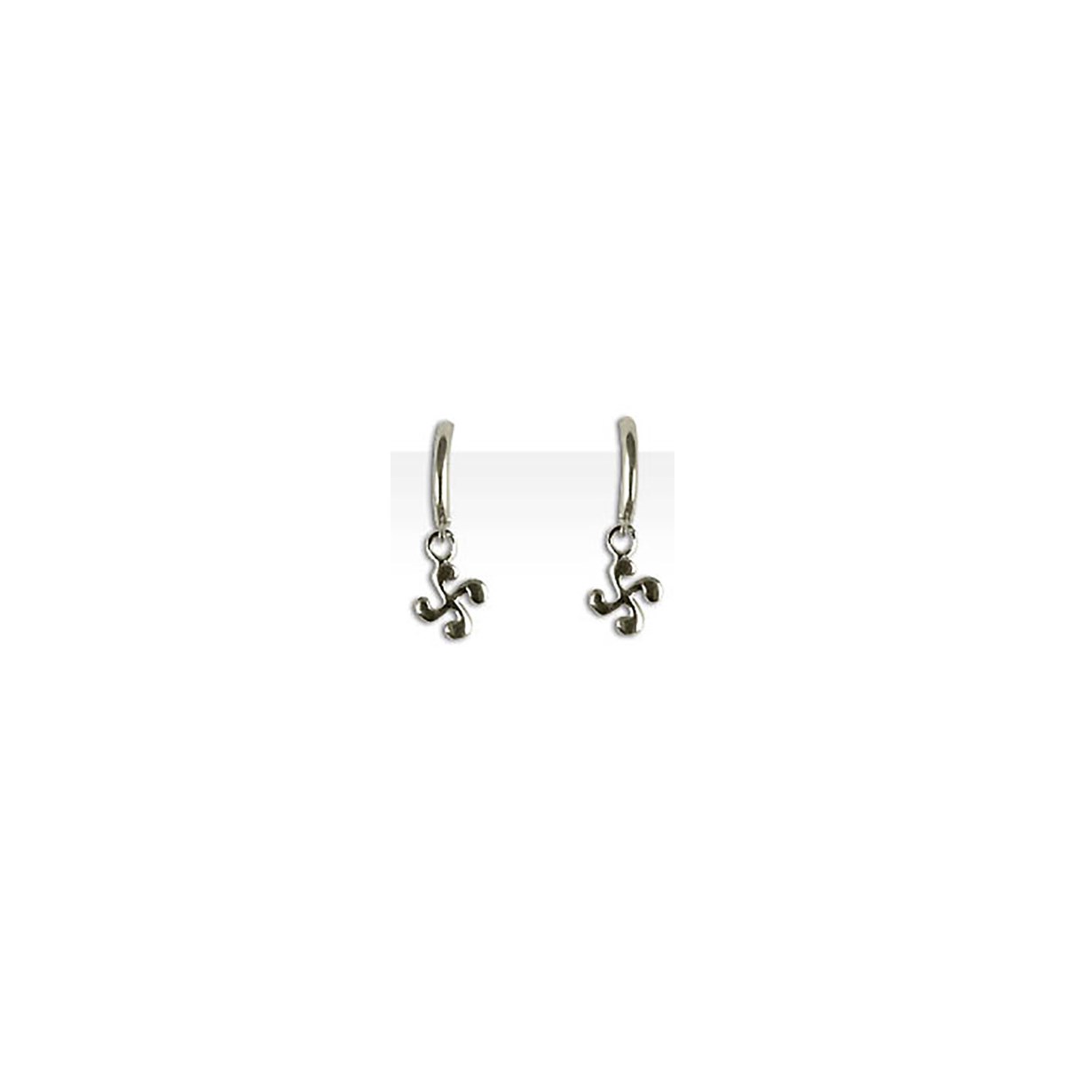 Boucles d'oreilles créoles croix basque argent