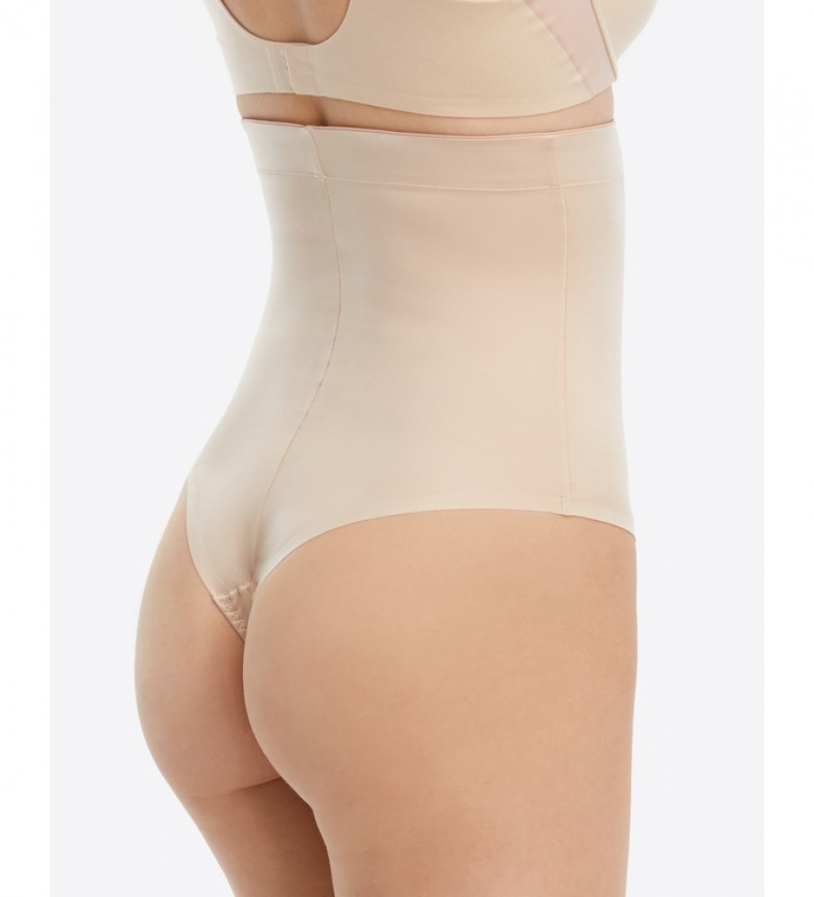 Cinta modeladora fio dental de cintura alta SPANX 10196R bege champanhe