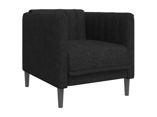 Ensemble de canapés 3 pièces noir tissu