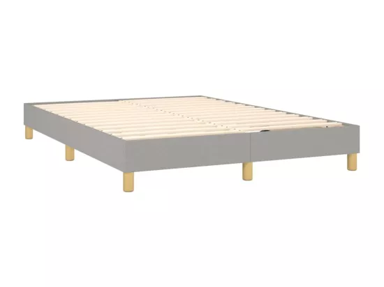 Sommier tapissier et matelas et LED Gris clair 140x190 cm Tissu