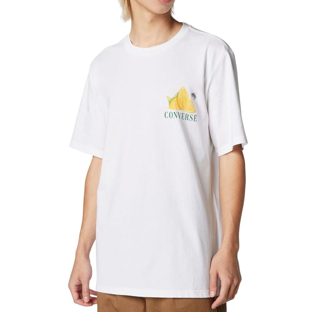 Converse T-shirt Blanc Homme Converse Fresh Lemon