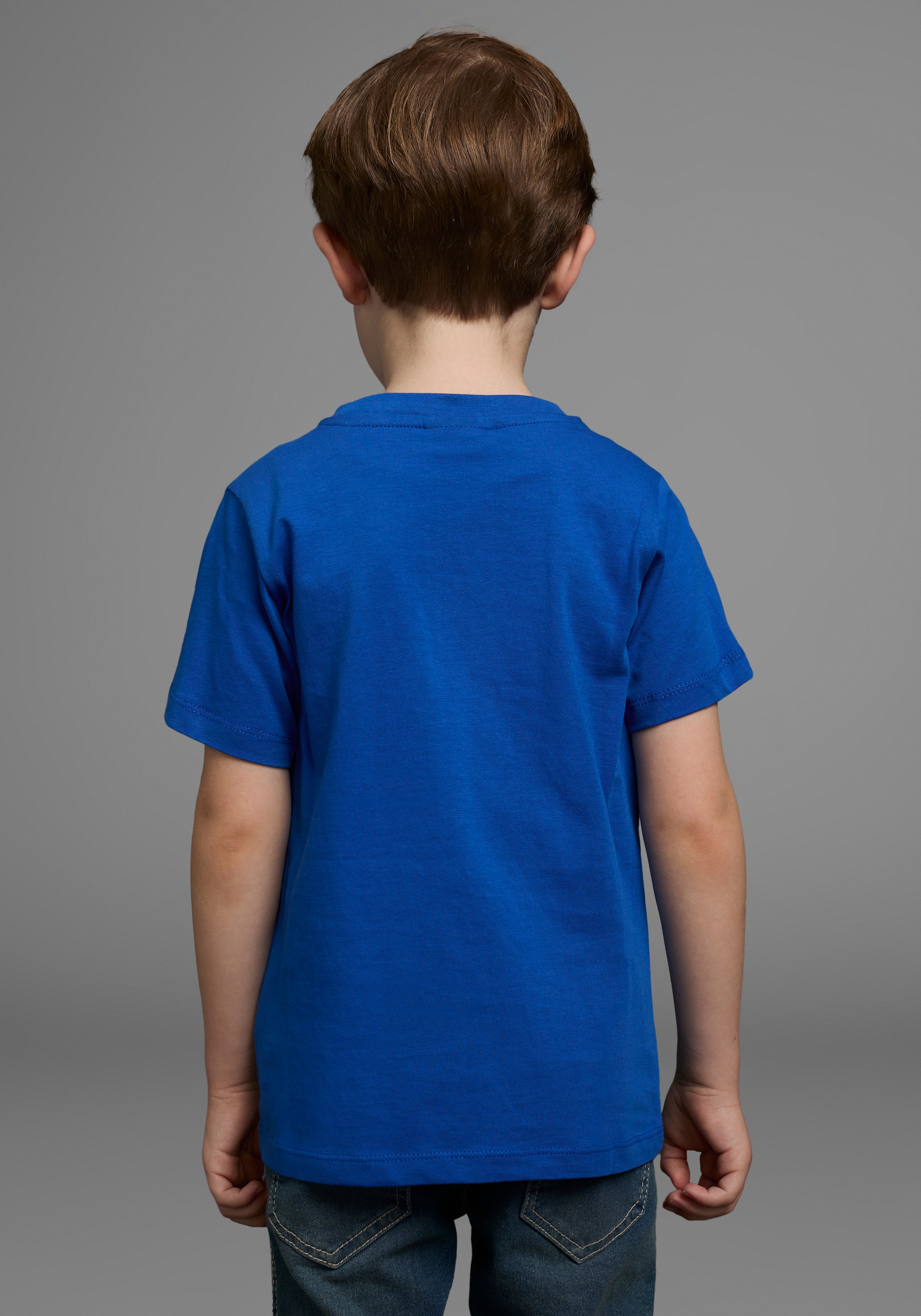 KIDSWORLD T-Shirt »Mit Spruch: KLEIN+FRECH+SCHLAU...«, Kurzarm,  Basic-Passform,  bedruckt,  Rundhalsausschnitt