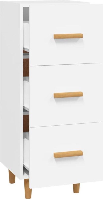 vidaXL - Dressoir - Wit - Bewerkte Hout - 3 Lades