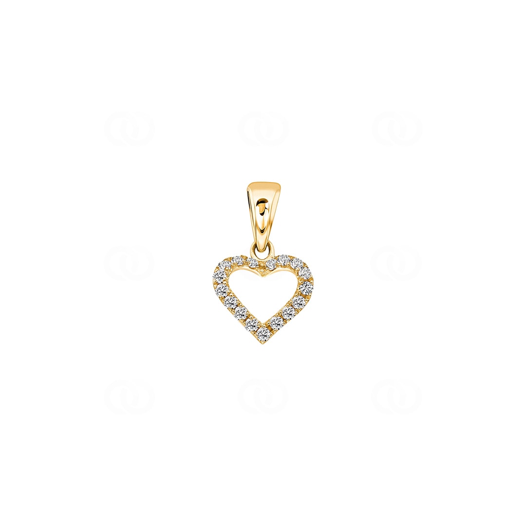 Herzanhänger 750/18 K Gelbgold mit Diamanten 0.11 ct H/si