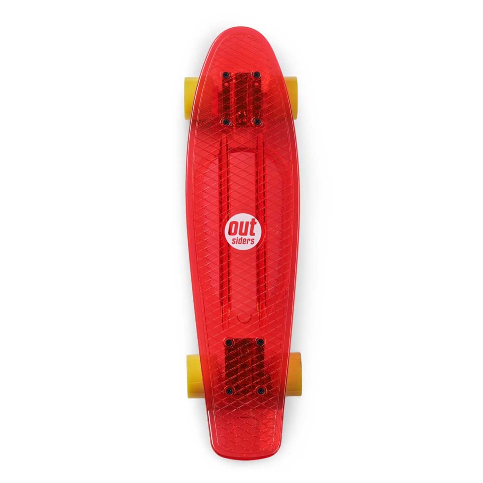 Outsiders - Transparent Retro Skateboard Rød