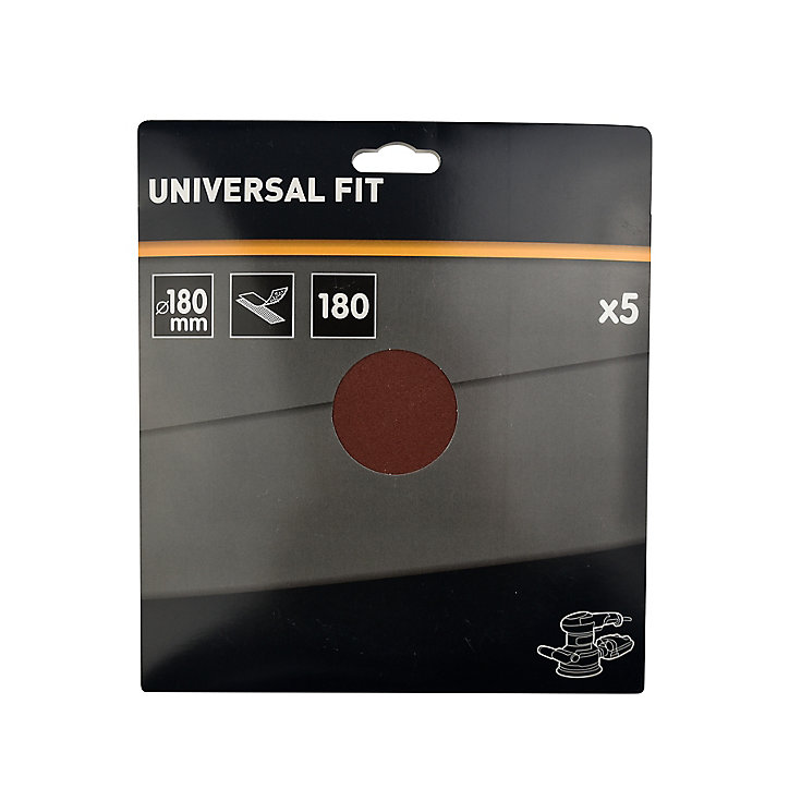 Abrasif pour ponceuse excentrique Universal ø 180 mm, Grain 180 - 5 pièces