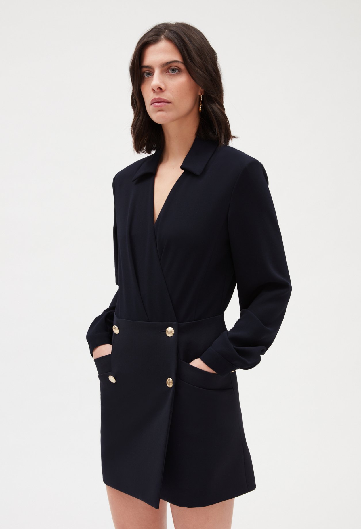 Robe courte bimati&egrave;re marine