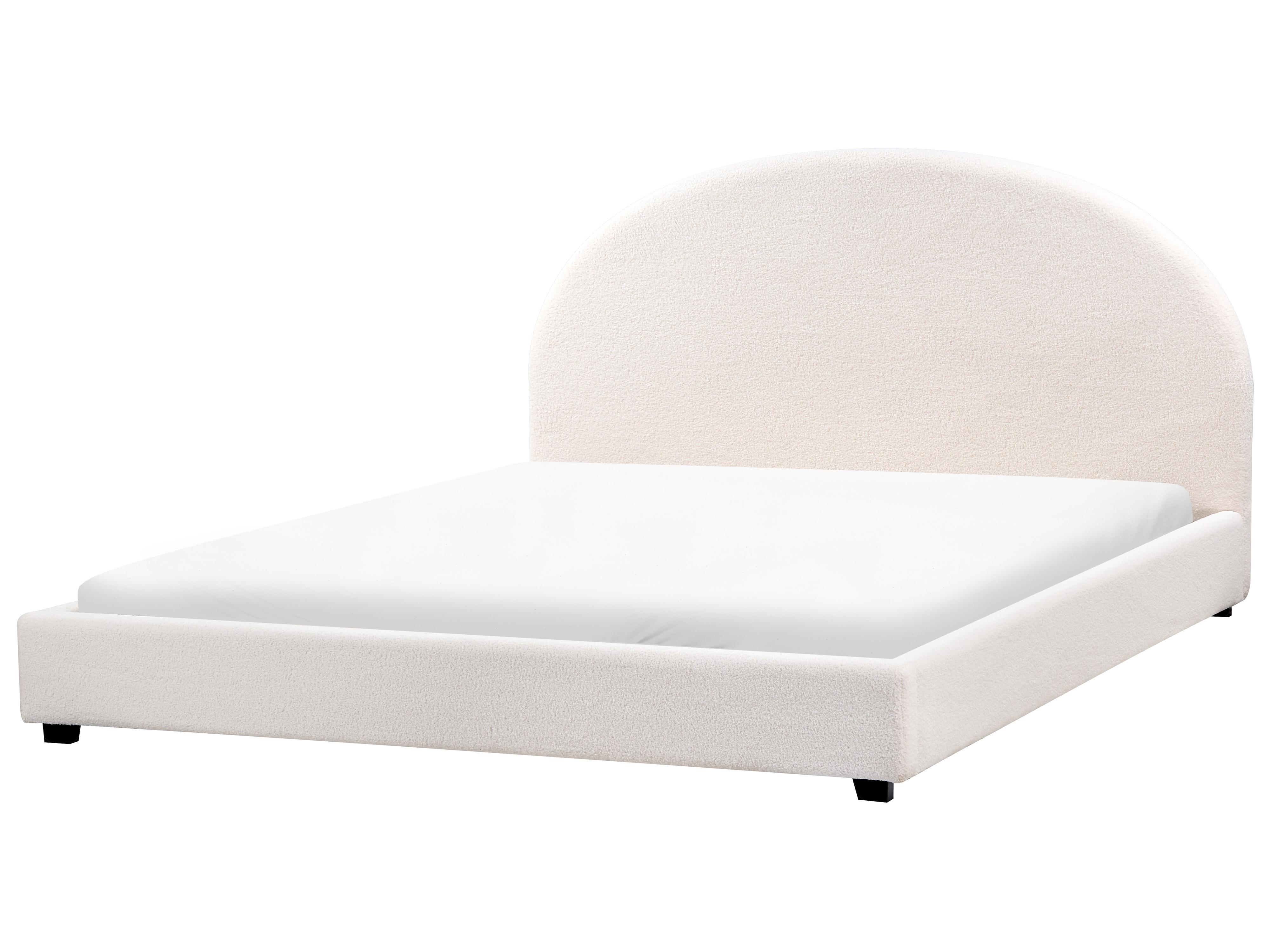 Bed Bouclé VAUCLUSE 180 x 200 cm Gebroken wit