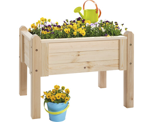 Verhoogd tuinbed op palen, kinder verhoogd tuinbed Wilk Sophia 70 x 50 x 56 cm naturel