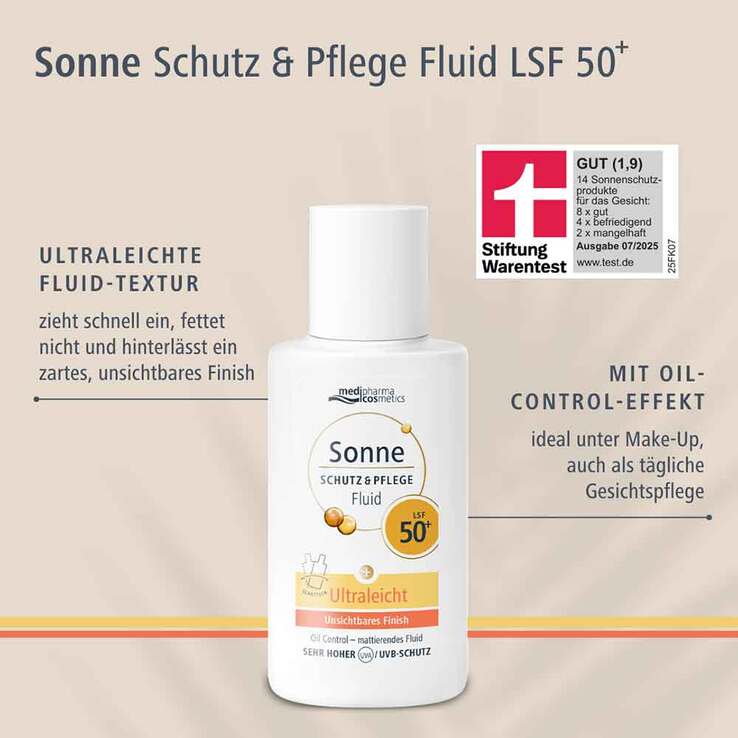 Sonne Schutz & Pflege Fluid ultraleicht LSF 50 + , 50 ml