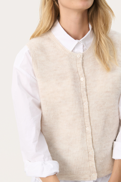 Part Two ecru dames gilet