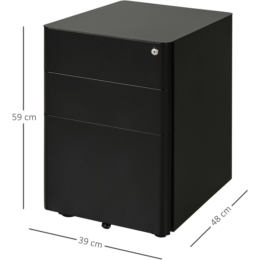 Vinsetto Aktenschrank mit Schließfach schwarz