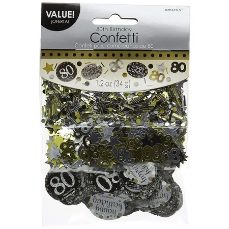 amscan Schimmerndes Konfetti Zahl 80, 34 g