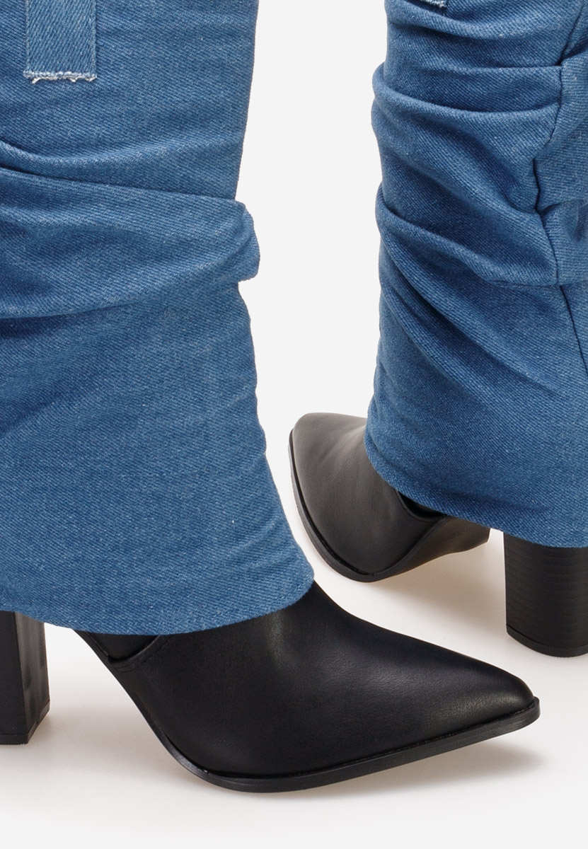 Bottes à talon carré bleus Verta