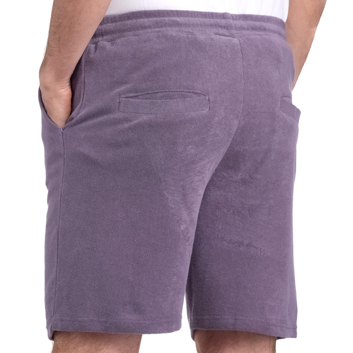 Jonas Nielsen Herren Frottee-Shorts in Unifarben dunkellila