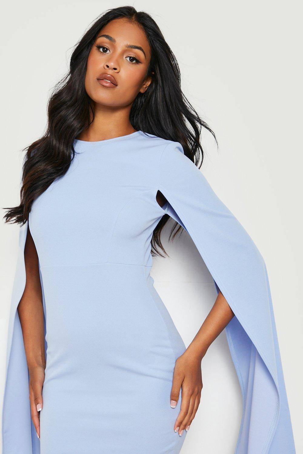 boohoo Robe midi moulante à manches cape