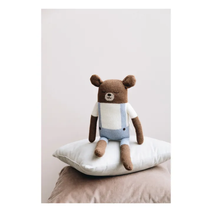 Main Sauvage Doudou grand ours | Bleu