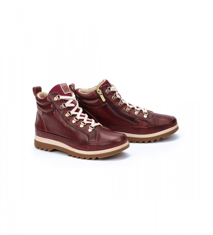 Botas de tornozelo Pikolinos Vigo em couro marrom