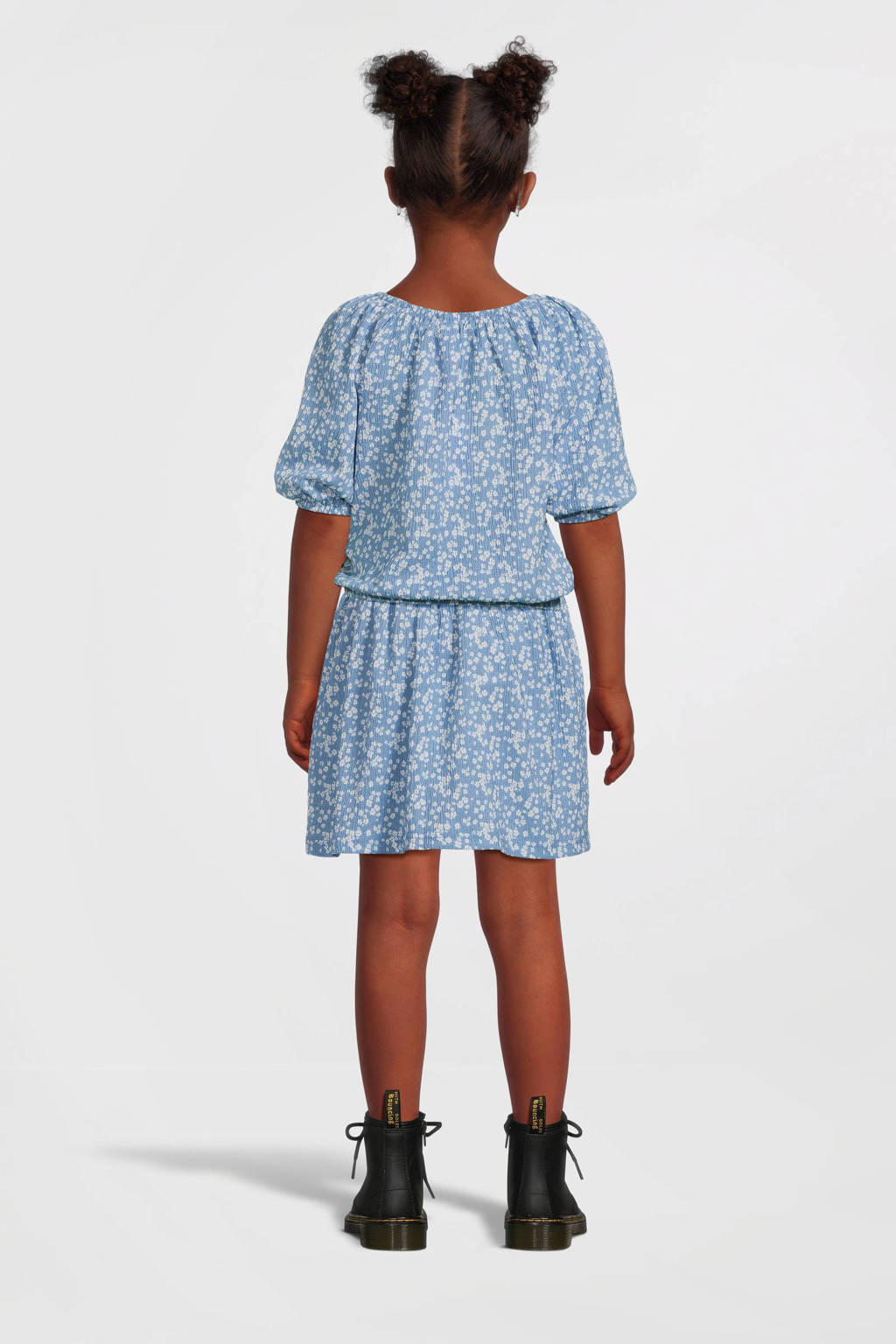 VERO MODA GIRL rok VMHAYA met all over print en textuur blauw/wit