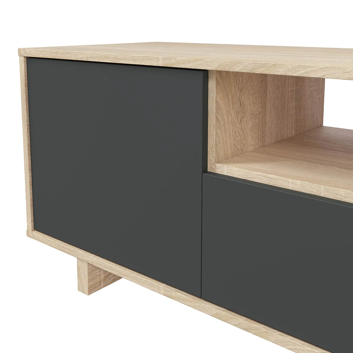 Pegane Meuble TV - Chêne canadien/gris anthracite