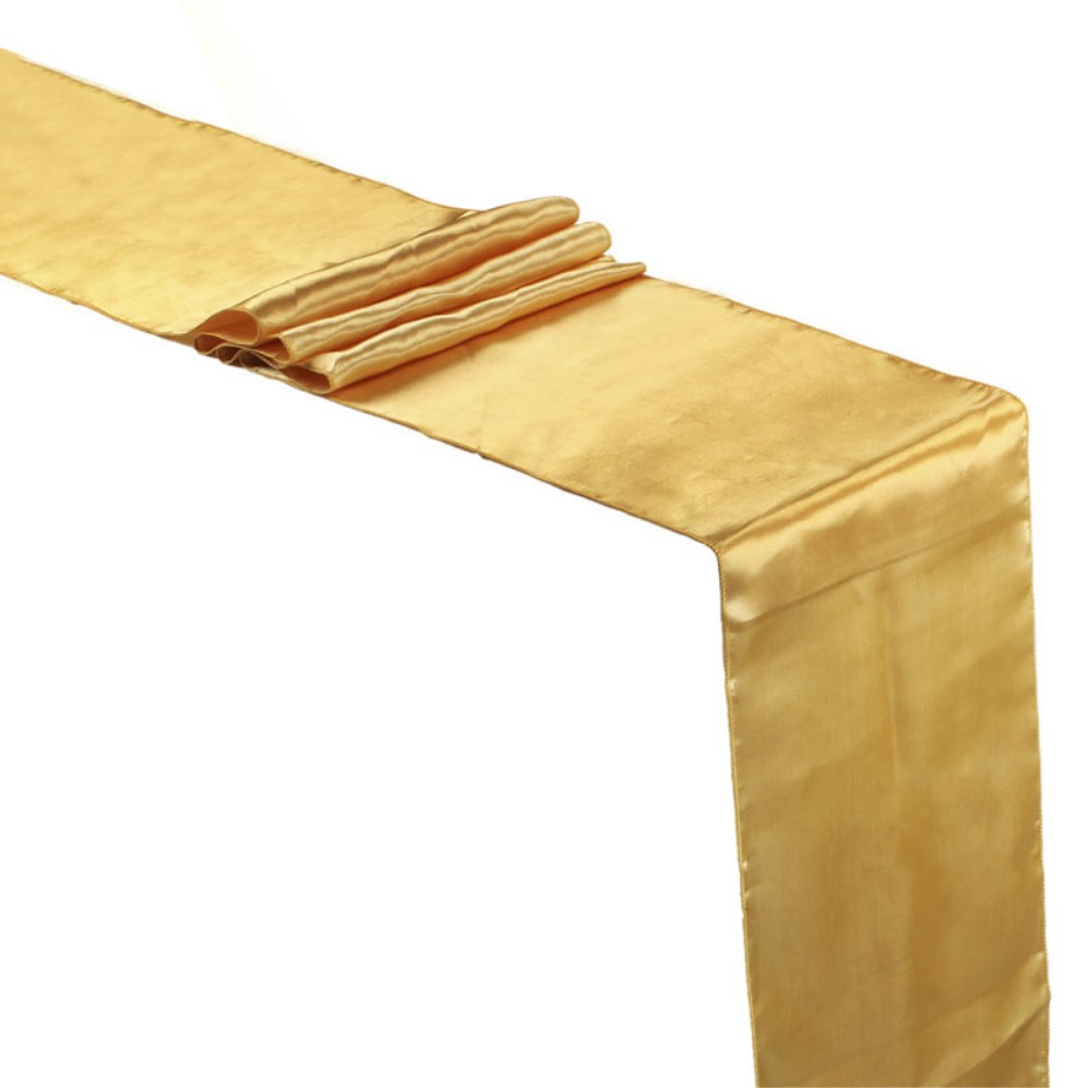 (30x275cm) Satin Tischläufer Party Deko Tischtuch - Gold
