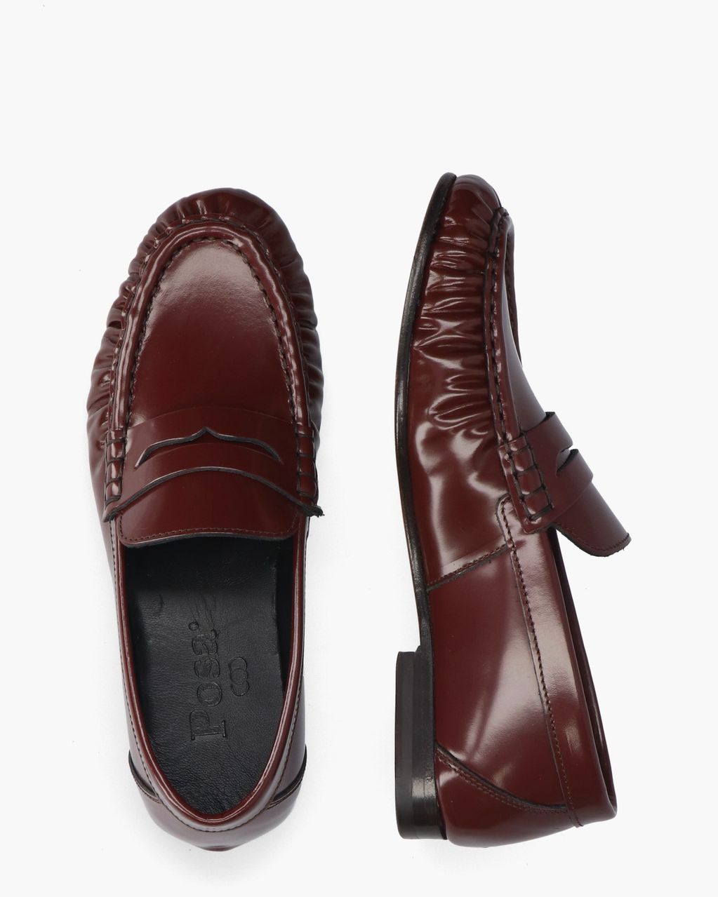 Posa Penny Loafer Wrinkle Bordeauxrood Damesloafers