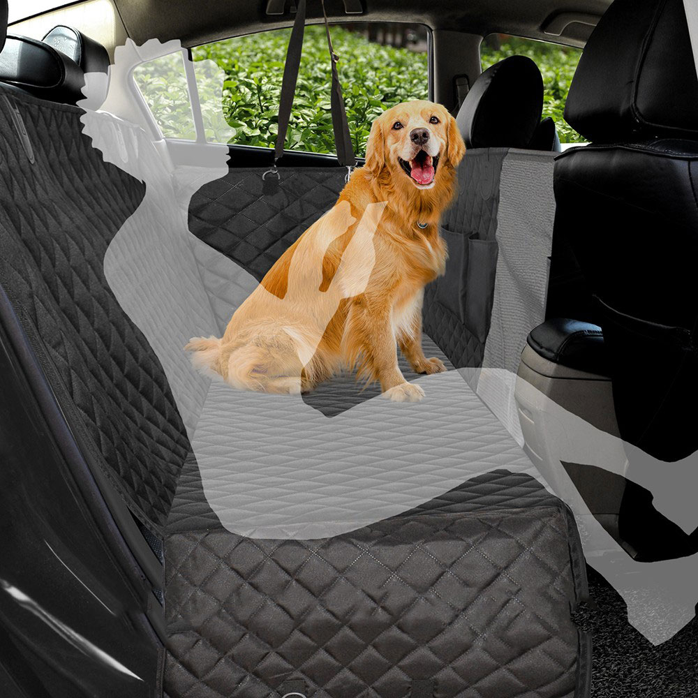 (205x149cm) Auto Rücksitz Hundedecke Wasserfeste Abdeckung mit Reissverschluss   Sichtfenster - Schwarz