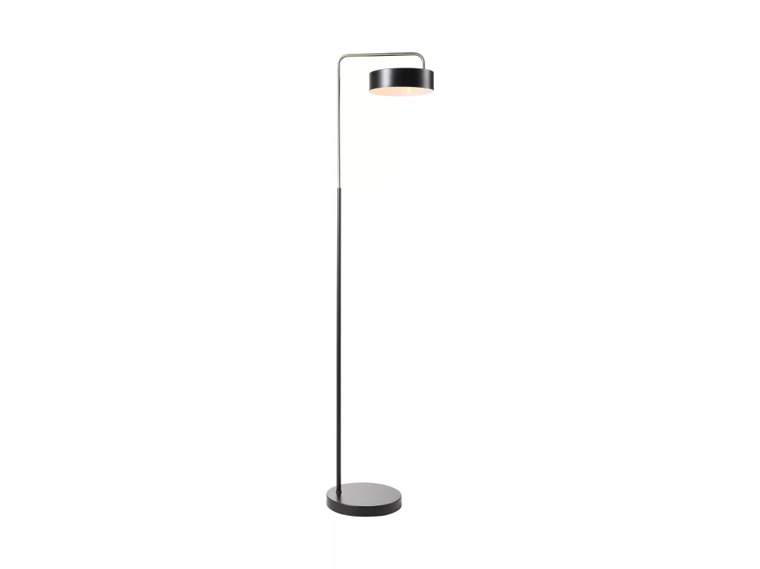 Lampadaire style vintage en métal - H. 154 cm - Noir et or - OTILIE