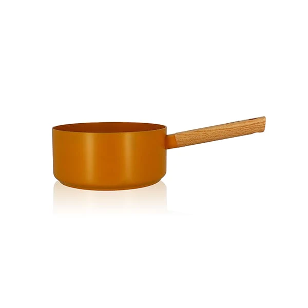 Casserole Ector induction aluminium revêtu manche en bois 20 cm jaune
