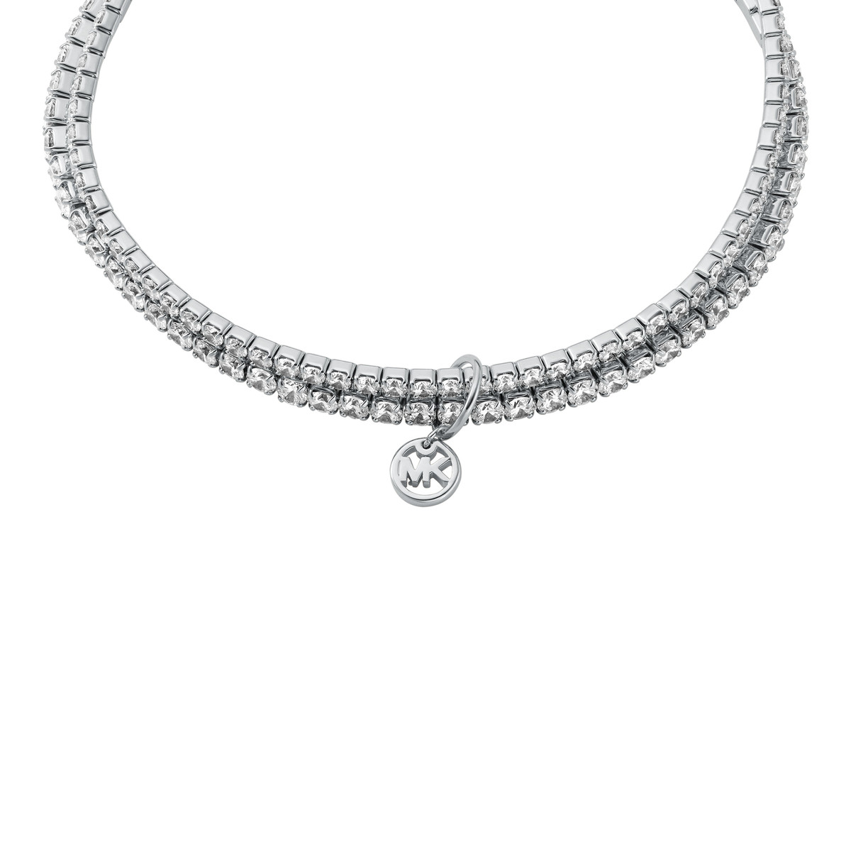 Bracelet MICHAEL KORS laiton argenté jonc zirconias