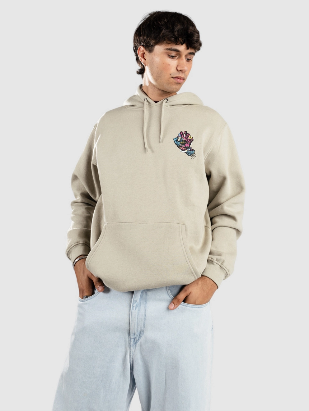 Santa Cruz Space Hand Hoodie stone grey