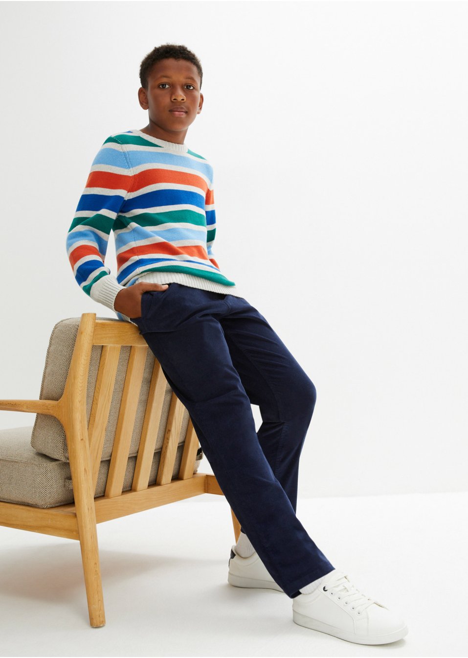 Pantalon velours côtelé garçon, Regular Fit