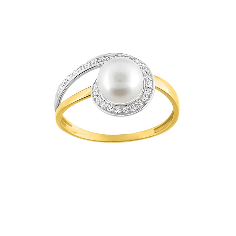 Bague femme - perle - Or 9 Carats