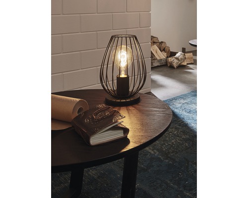 Tafellamp, 1-lichts, H 23 cm, Newtown, zwart
