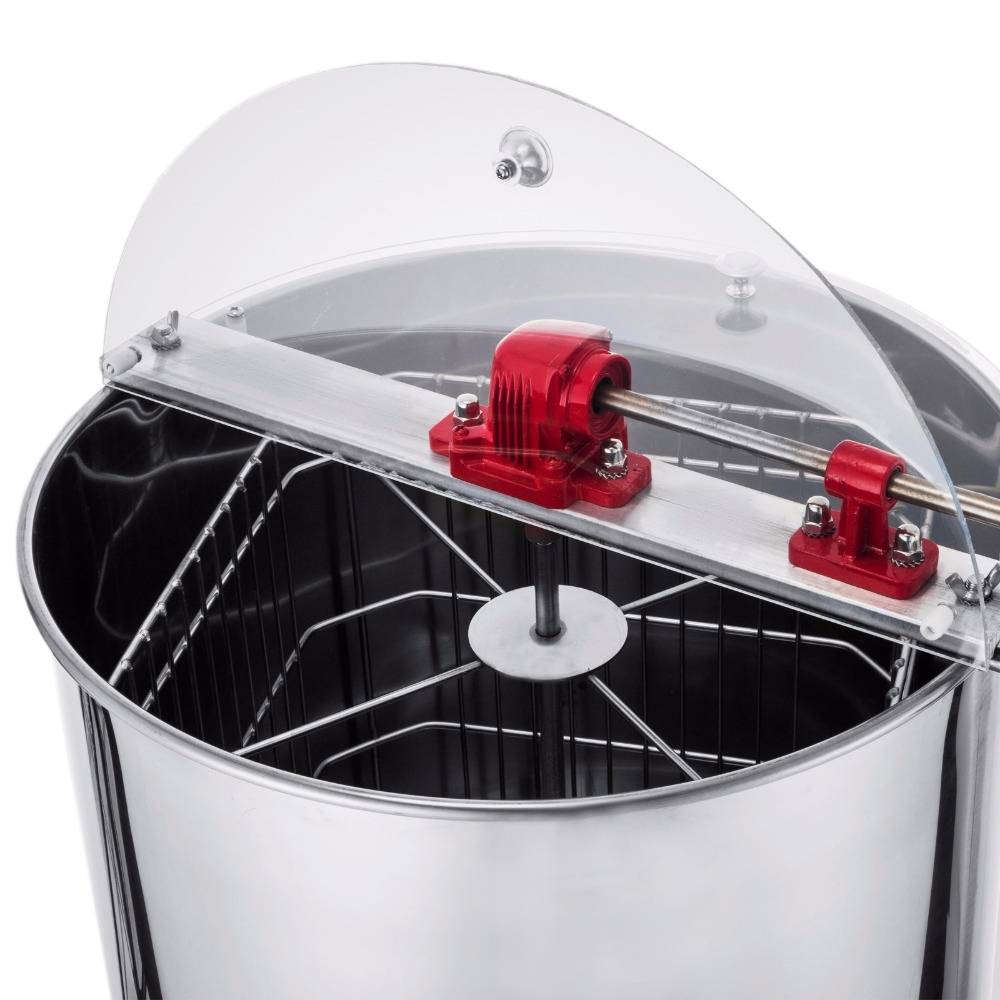Extrator de mel manual para 4 quadros de aço inoxidável, ferramenta para virar favos de mel