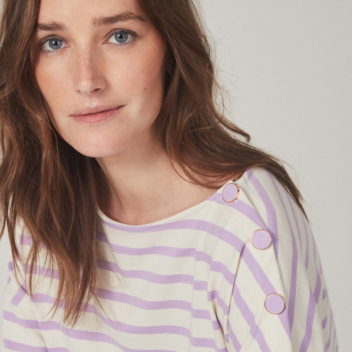 COLEÇÕES LA REDOUTE<br>Camisa azul marinho com volume solto, Signature AIMIE