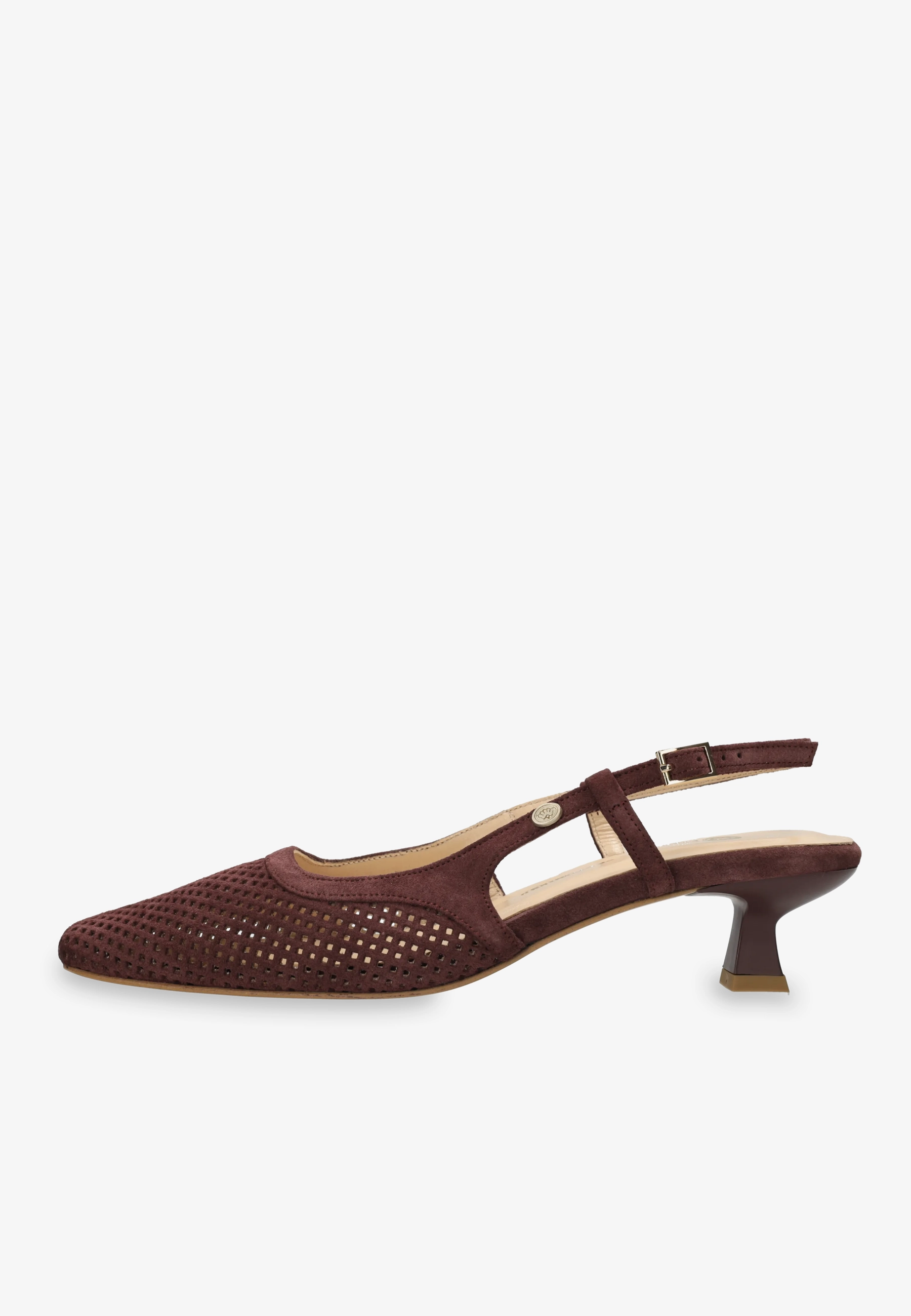 CARLY SLING Perfo suede Burgundy Red