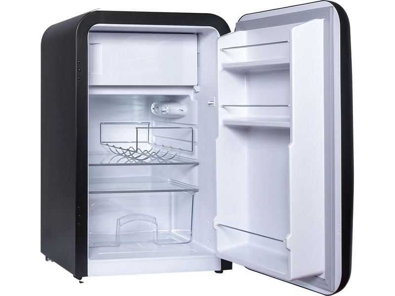 Kibernetik Minikühlschrank KSG92 Rechts, Schwarz Retro-Kühlgefrierschrank