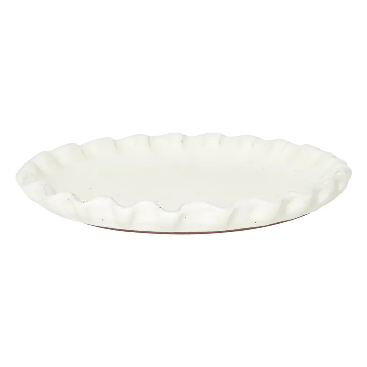 Perla Valtierra Assiette Lola en argile | Blanc