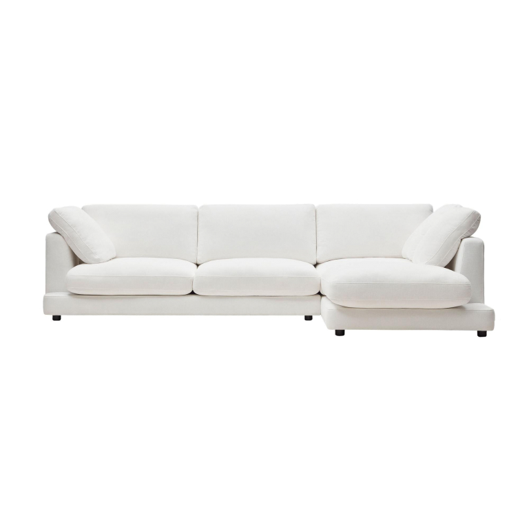 Kave Home Gala 4-zits bank met chaise longue rechts wit